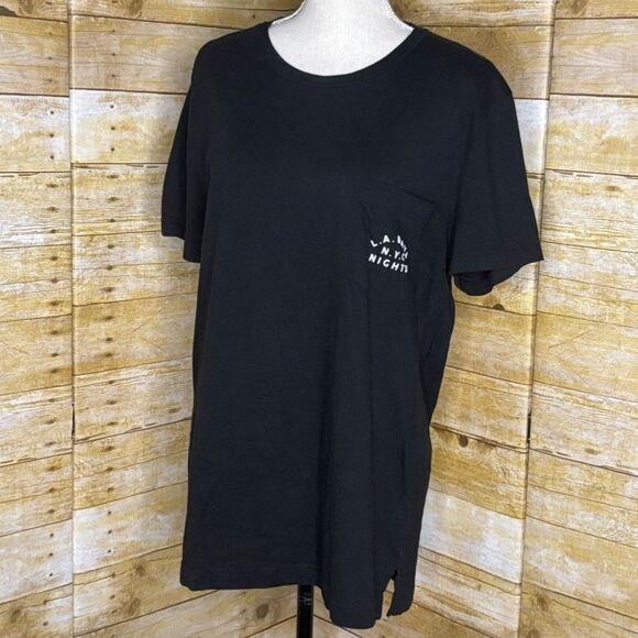 PINK VICTORIA'S SECRET OVERSIZED COTTON CREWNECK POCKET T-SHIRT SIZE MEDIUM - Picture 1 of 3
